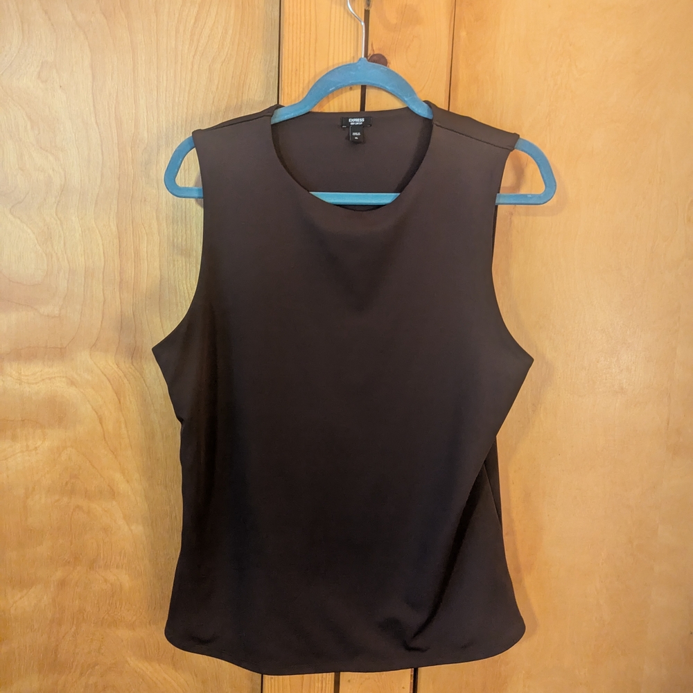 Express Brown Fitted Muscle Tee Top